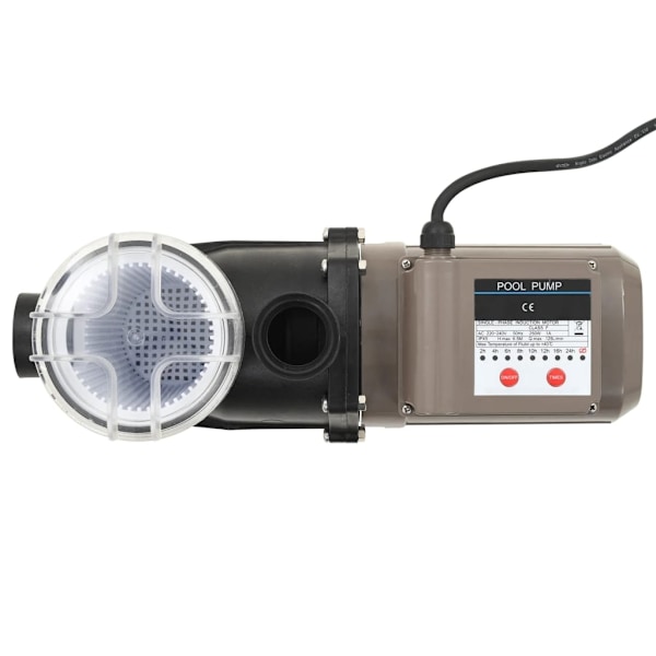 vidaXL Poolpump med timer svart 0,25 HK 8000 L/tim Svart