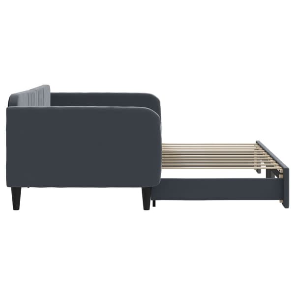 vidaXL Dagbädd utdragbar mörkgrå 90x190 cm sammet Grå
