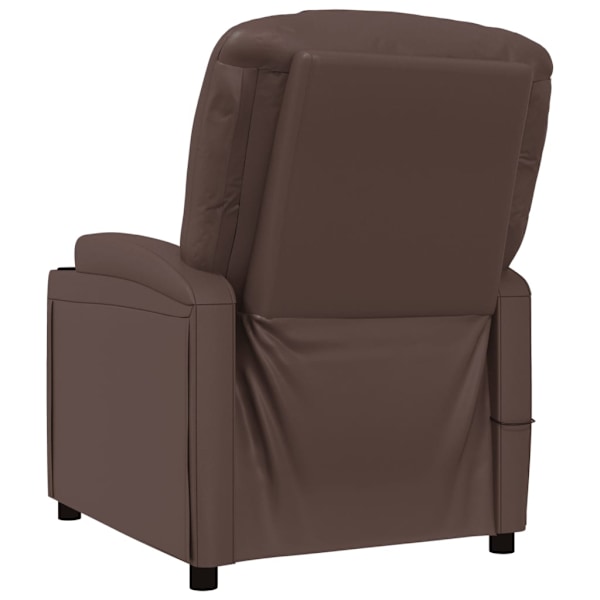 vidaXL Massagefåtölj brun konstläder Brun