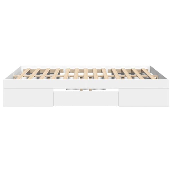 vidaXL Sängram vit 140x190 cm konstruerat trä Vit
