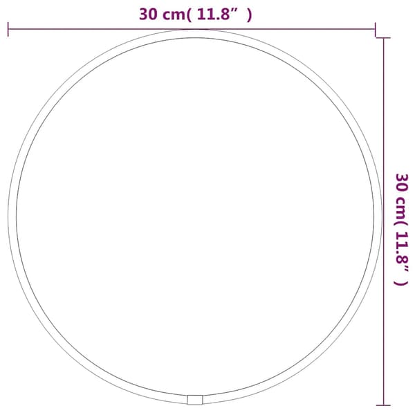 vidaXL Väggspegel svart Ø 30 cm rund Svart