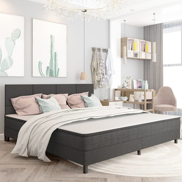 vidaXL Sänggavel mörkgrå tyg 200x200 cm grå