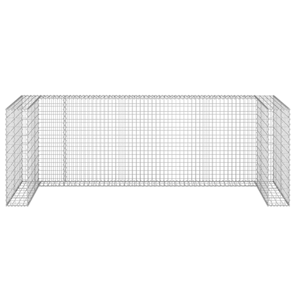 vidaXL Gabionmur för soptunnor galvaniserat stål 325x100x110 cm Silver