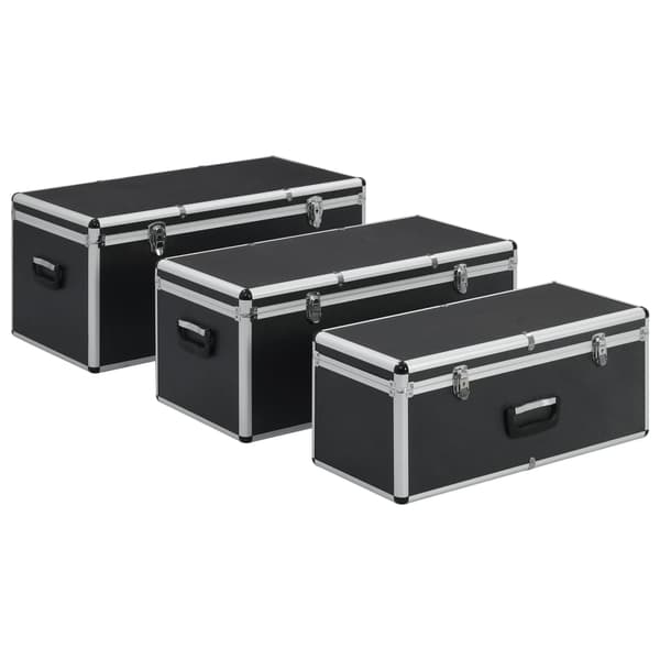 vidaXL Förvaringsväskor 3 st svart aluminium Svart