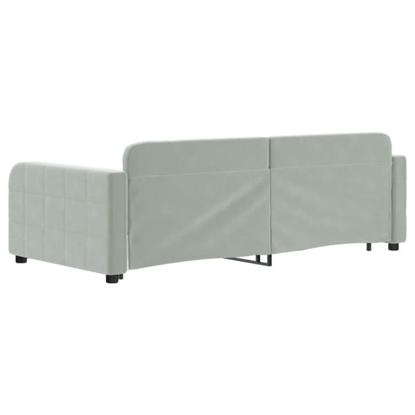 vidaXL Dagbädd utdragbar ljusgrå 90x190 cm sammet Grå