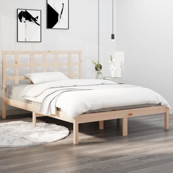 vidaXL Sängram massivt trä 180x200 cm Brun