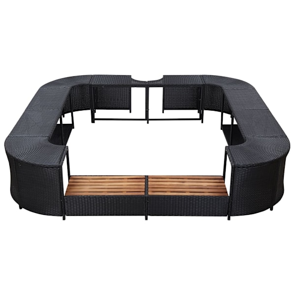 vidaXL Fyrkantig poolkant svart 268 x 268 x 55 cm konstrotting Svart