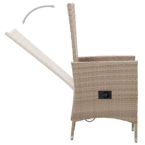 vidaXL Matgrupp för trädgården med dynor 5 delar beige Beige