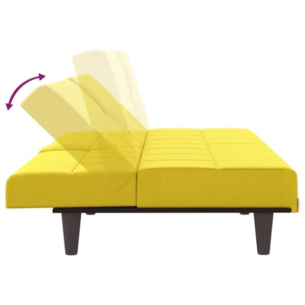 vidaXL Bäddsoffa med kuddar ljusgul tyg Gul