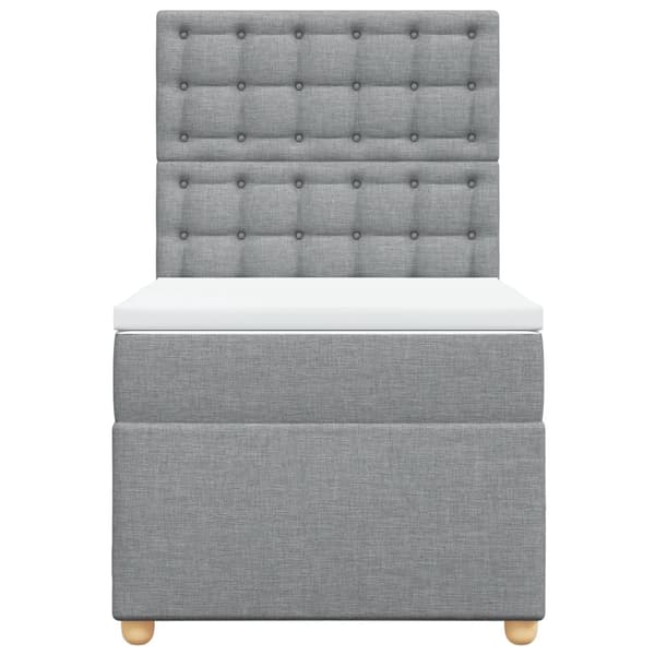 vidaXL Ramsäng med madrass ljusgrå 100x200 cm tyg Grå