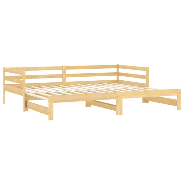 vidaXL Dagbädd utdragbar 2x(90x200) cm massiv furu Vit