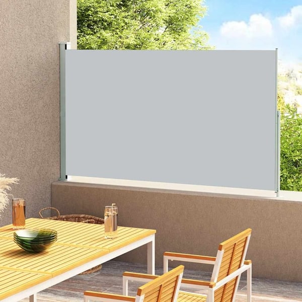 vidaXL Infällbar sidomarkis 200x300 cm grå grå