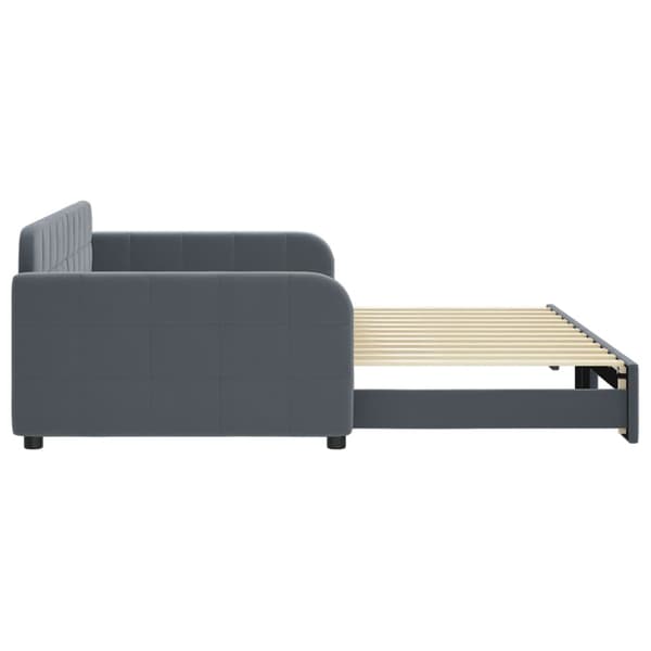 vidaXL Dagbädd utdragbar mörkgrå 100x200 cm sammet Grå