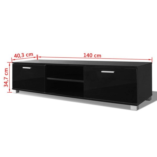 vidaXL Tv-bänk högglans svart 140x40,5x35 cm Svart