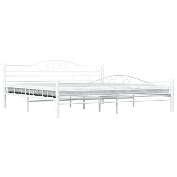 vidaXL Sängram vit metall 200x200 cm Vit