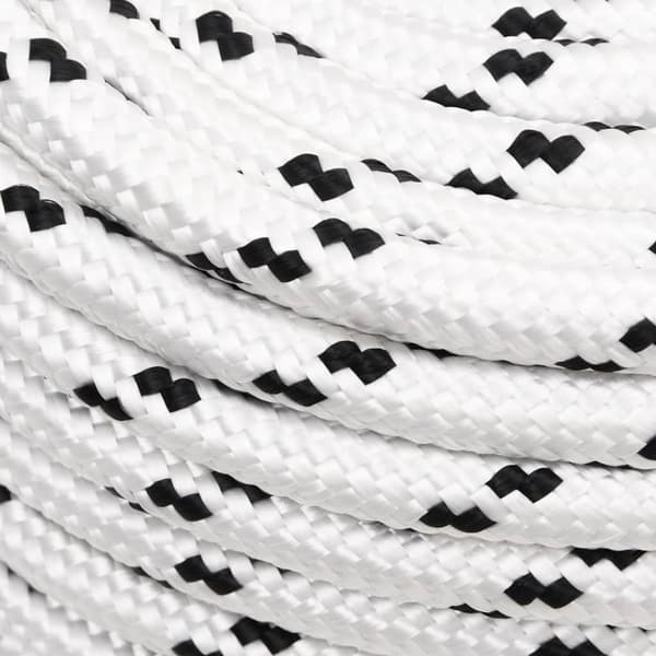 vidaXL Båtlina flätad vit 12 mm x 100 m polyester Vit