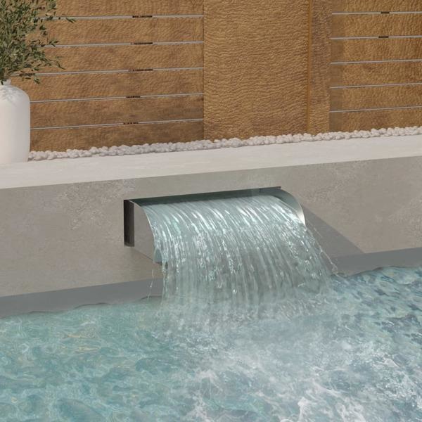 vidaXL Vattenfall 60x34x14 cm rostfritt stål 304 Silver