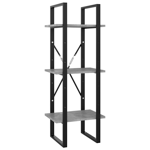 vidaXL Bokhylla 5 hyllplan betonggrå 40x30x175 cm konstruerat trä grå