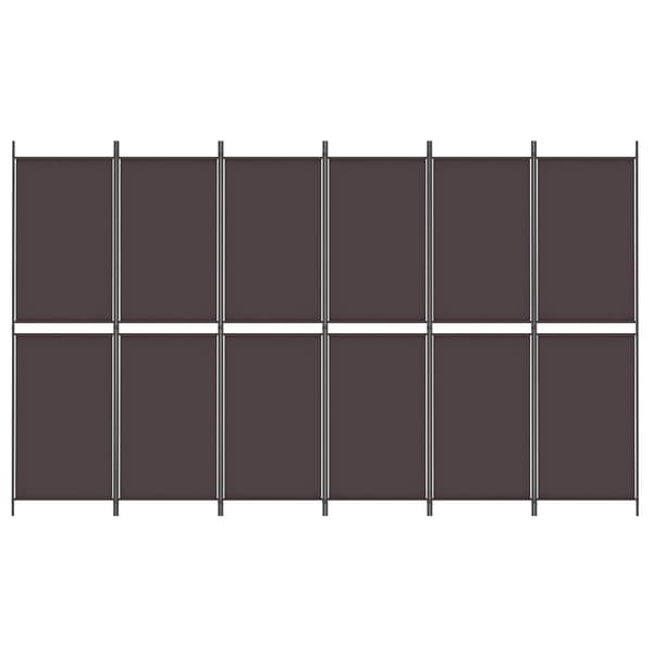 vidaXL Rumsavdelare 6 paneler brun 300x180 cm tyg Brun