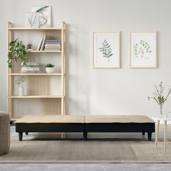 vidaXL Bäddsoffa gräddvit tyg Kräm