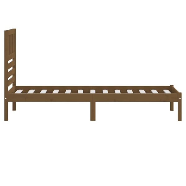 vidaXL Sängram honungsbrun massiv furu 100x200 cm enkelsäng Brun