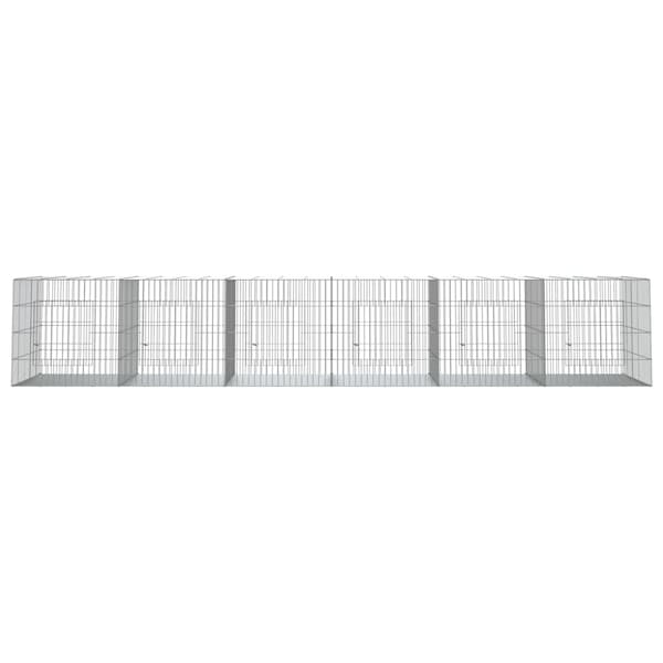 vidaXL Kaninhage 6 paneler 327x79x54 cm galvaniserat järn Silver