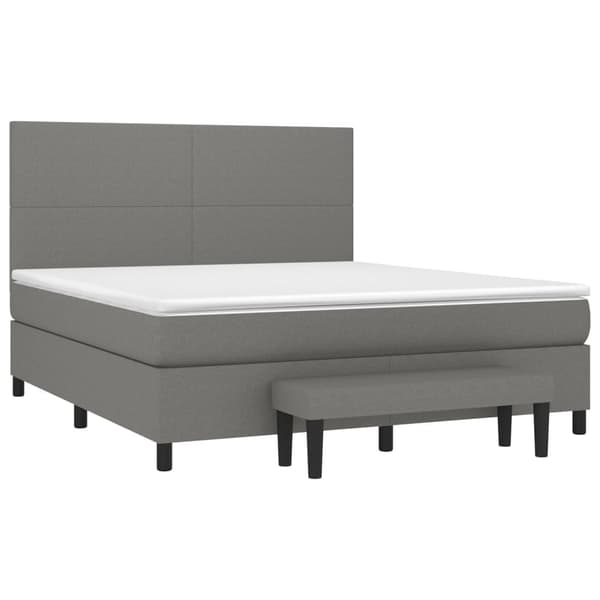 vidaXL Ramsäng med madrass mörkgrå 180x200 cm tyg Grå
