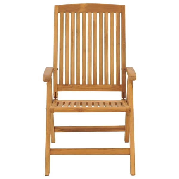 vidaXL Fällbara fåtöljer med dynor, 6 st, massivt trä, teak Brun