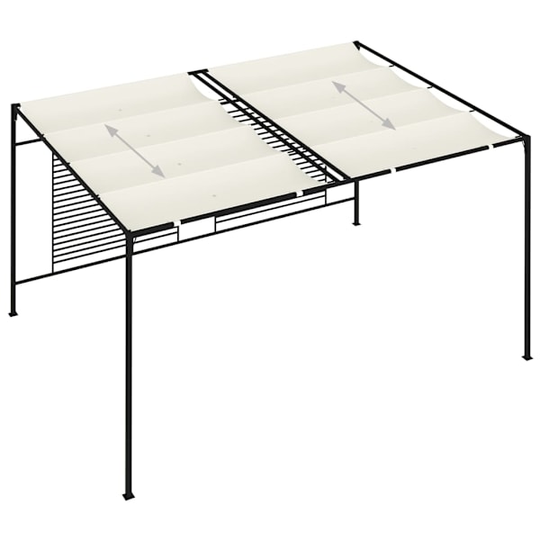 vidaXL Paviljong med infällbart tak 3x4x2,3 m gräddvit 180 g/m² Creme