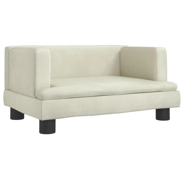 vidaXL Barnsoffa gräddvit 60x40x30 cm sammet Kräm
