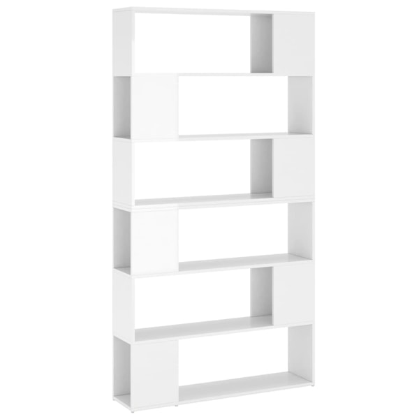 vidaXL Bokhylla/Rumsavdelare vit högglans 100x24x188 cm Vit