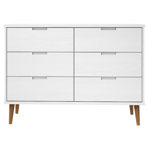 vidaXL Byrå MOLDE vit 113x40x80 cm massiv furu Vit