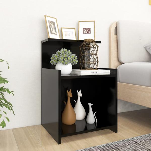vidaXL Sängbord svart 40x35x60 cm konstruerat trä Svart