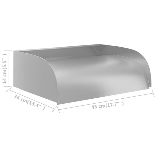 vidaXL Vattenfall 45x34x14 cm rostfritt stål 304 Silver