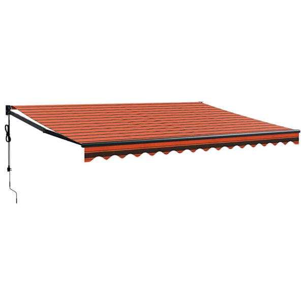 vidaXL Automatisk infällbar markis orange och brun 4x3 m Flerfärgsdesign