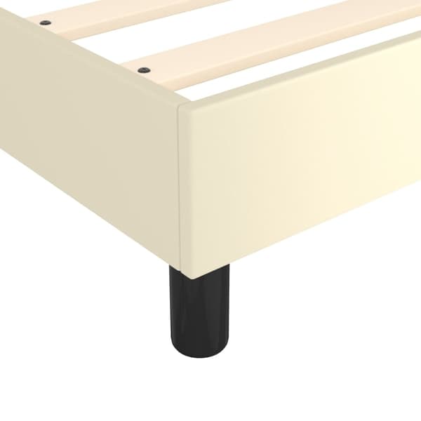 vidaXL Sängram gräddvit 90x200 cm konstläder Kräm