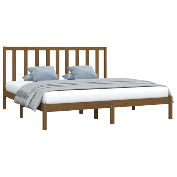 vidaXL Sängram honungsbrun massiv furu 200x200 cm Brun
