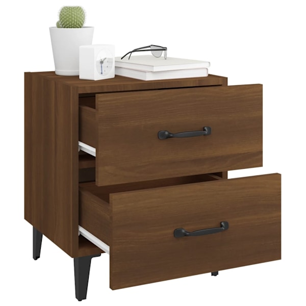vidaXL Sängbord 2 st brun ek 40x35x47,5 cm Brun