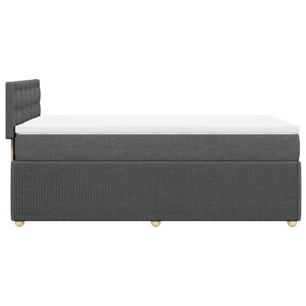 vidaXL Ramsäng med madrass mörkgrå 90x200 cm tyg Grå