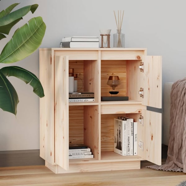 vidaXL Skänk 60x34x75 cm massiv furu Brun