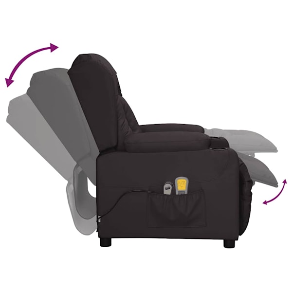 vidaXL Elektrisk massagefåtölj svart konstläder Svart