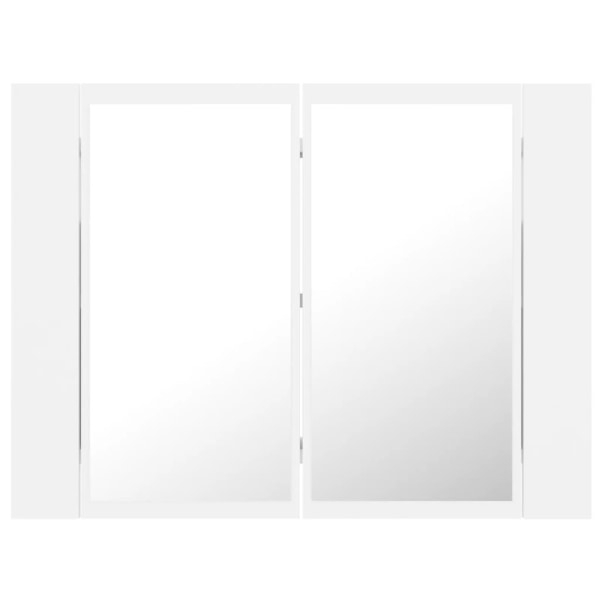 vidaXL Spegelskåp med LED vit 60x12x45 cm akryl Vit