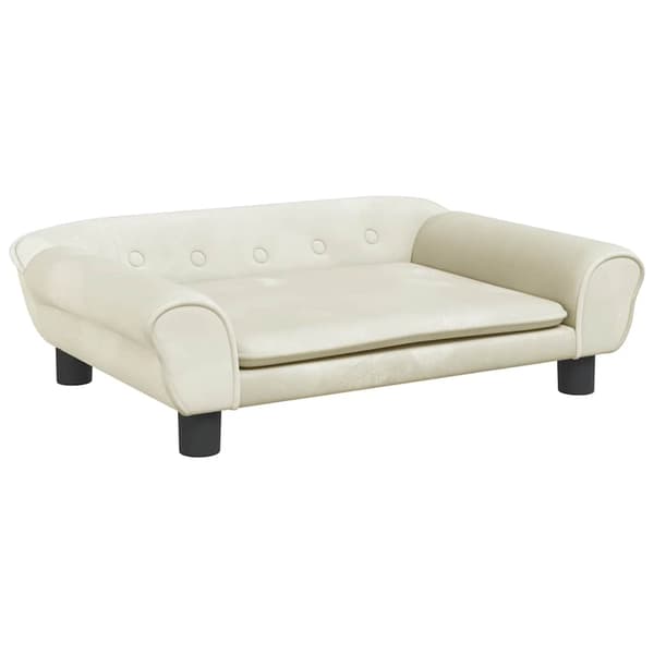 vidaXL Hundbädd gräddvit 70x48x22 cm sammet Kräm