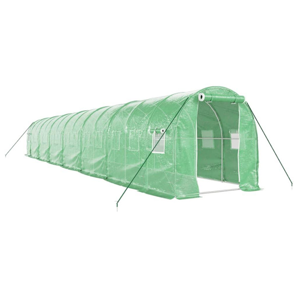 vidaXL Växthus med stålram grön 28 m² 14x2x2 m Grön