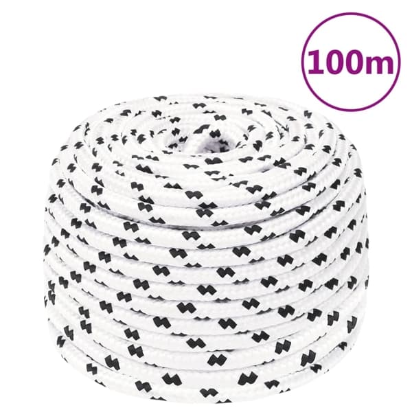 vidaXL Rep vit 10 mm 100 m polyester Vit