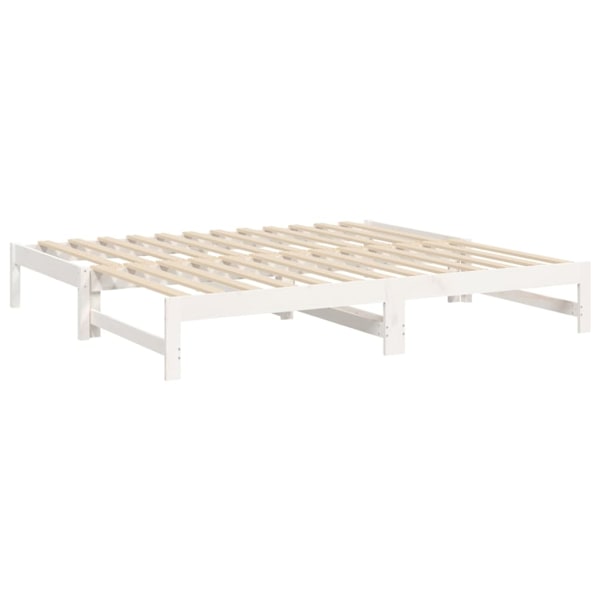 vidaXL Utdragbar dagbädd vit 2x(75x190) cm massiv furu Vit