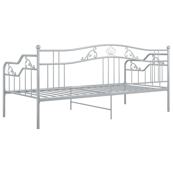 vidaXL Sängram bäddsoffa grå metall 90x200 cm grå