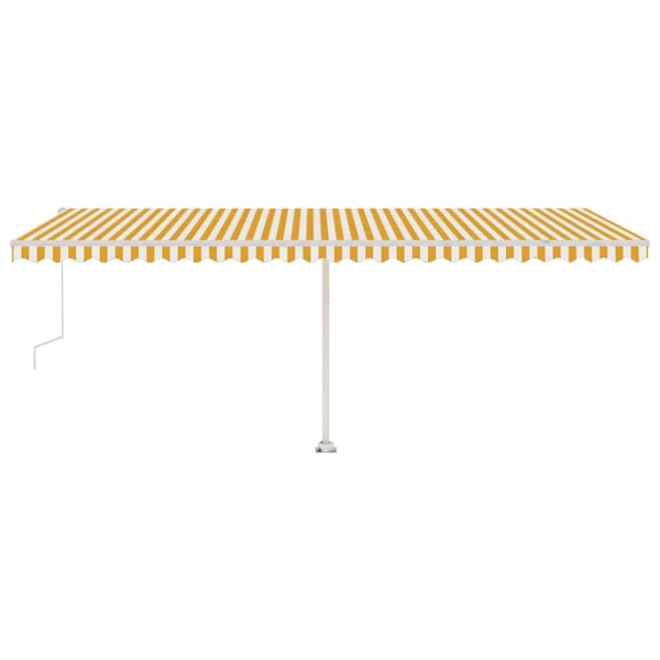 vidaXL Fristående automatisk markis 600x350 cm gul/vit Gul