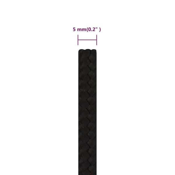 vidaXL Rep svart 5 mm 500 m polyester