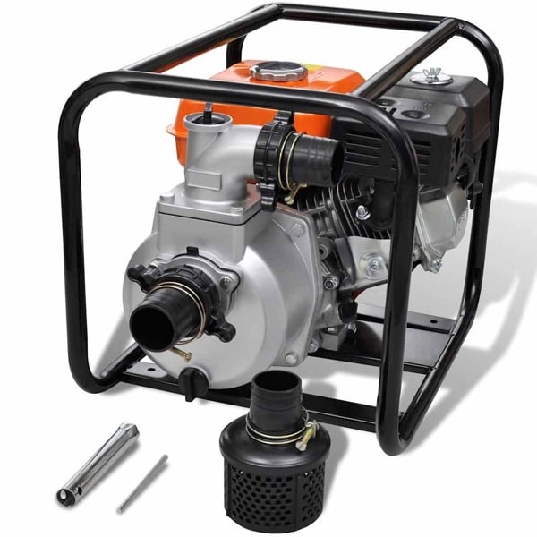 vidaXL Bensindriven vattenpump 6,5 hk 80 mm Brun